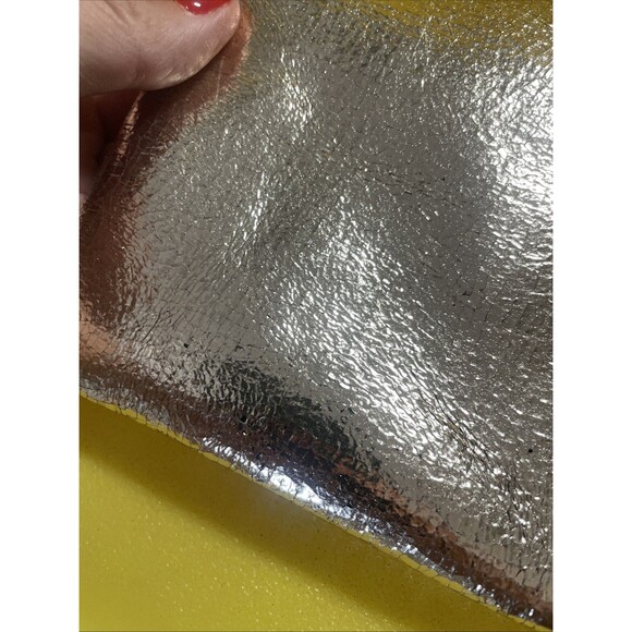 J Crew Collection Womens Faux Leather Gold Lamé Hinge Clutch Handbag Wallet - Picture 3 of 10